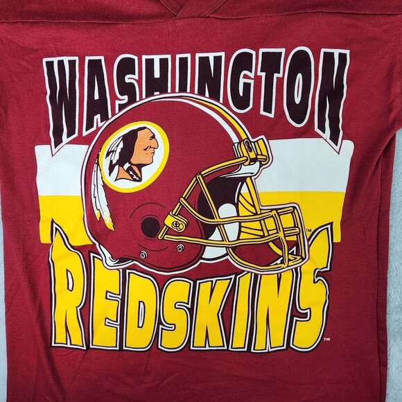 Vintage Washington Redskins Shirt Mens M V Neck Tee Garan USA Single Stitch READ - Picture 3 of 8